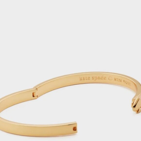 Women's Kate Spade New York Gold-Tone Spade Hinge Bangle Bracelet - Picture 3 of 3
